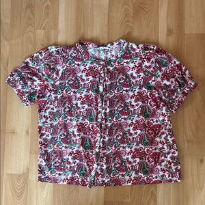 Boden Red and Green Paisley Shirt